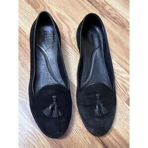 Chatelles Francois Black Suede Loafer Flats With Tassels 41